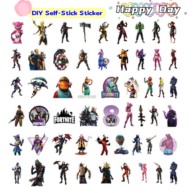 Scooter Parts - Autocollant créatif Fortnite Graffiti Personnages Animés