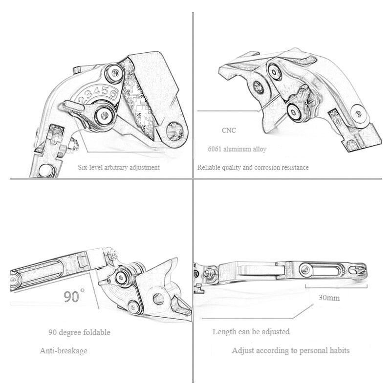 POUR YAMAHA MT-09 MT09 MT mt 0 - Cnc Aluminum Adjustable Brake Clutch Levers avis et prix