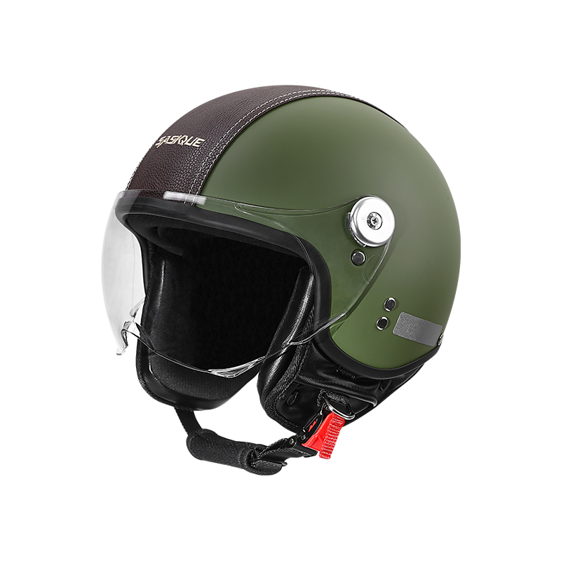 Casque de moto vintage 3/4 ouv - Vintage Open Face Retro Helmet avis et prix