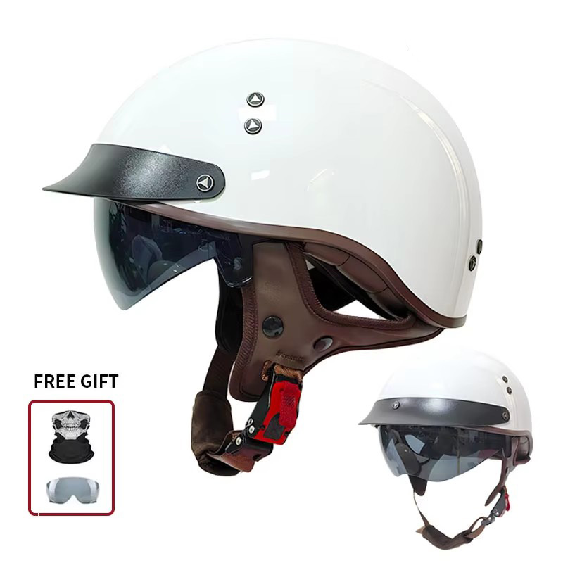 Casque de moto vintage semi-ou - Vintage Open Face Retro Helmet avis et prix