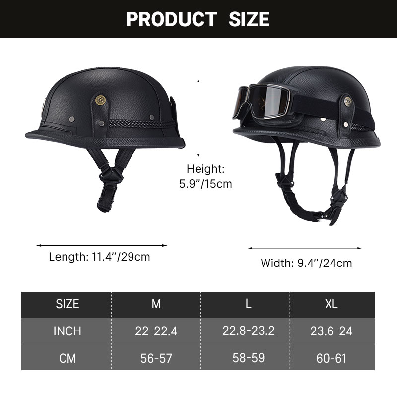 Casque de moto demi-casque all - Vintage Open Face Retro Helmet avis et prix