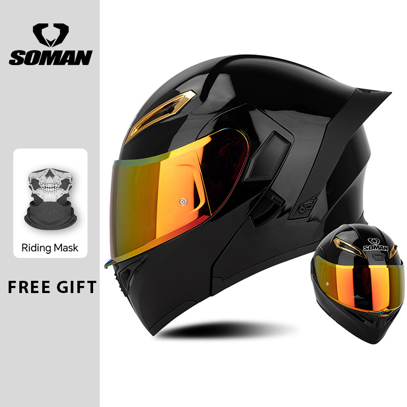 Casques de moto rabattables à  - Dual Visor Motorcycle Racing Helmet avis et prix
