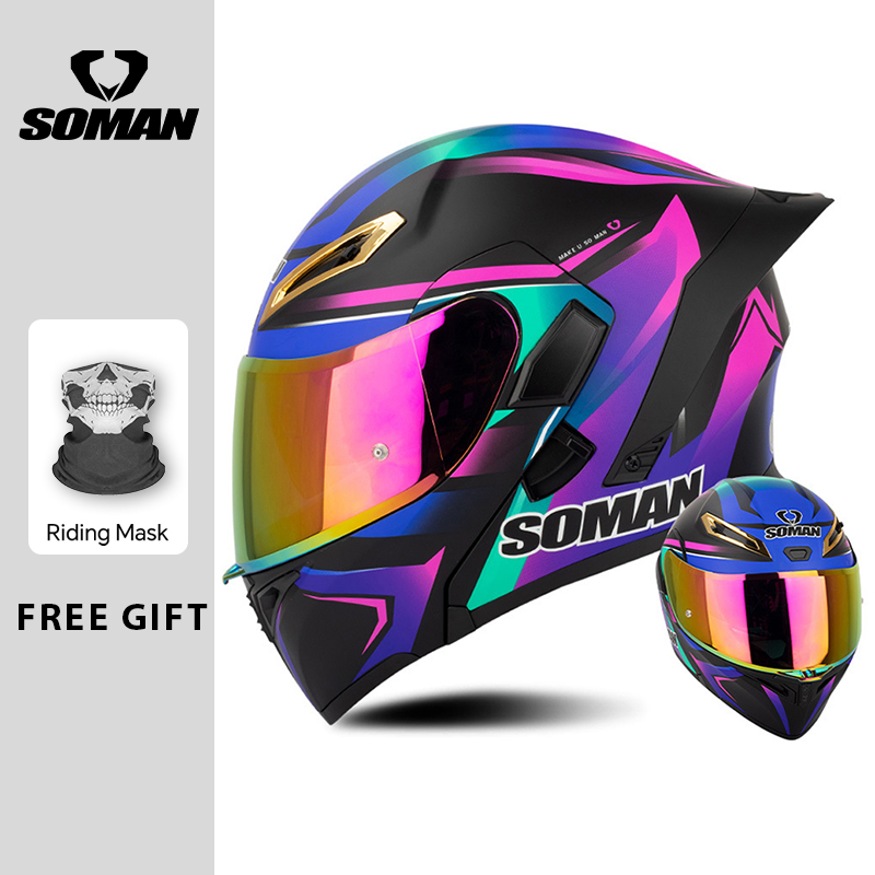 Casques de moto rabattables à  - Dual Visor Motorcycle Racing Helmet avis et prix