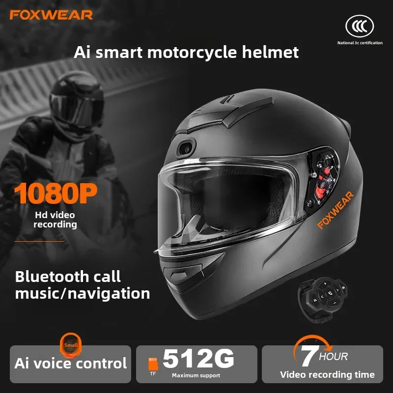 Casque de moto Intelligence AI - Full Face Motorcycle Helmet With Bluetooth avis et prix