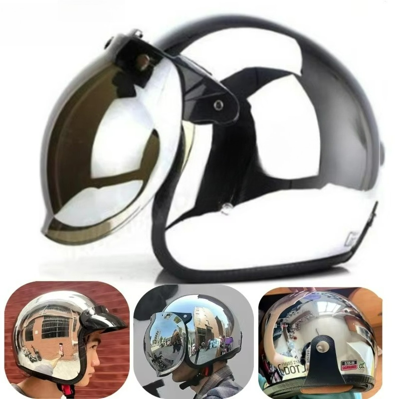 Casque de moto rétro à visière - Vintage Open Face Retro Helmet avis et prix