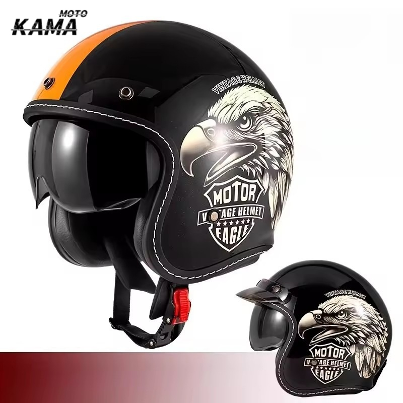 Casque de moto ouvert HOT, sty - Vintage Open Face Retro Helmet avis et prix
