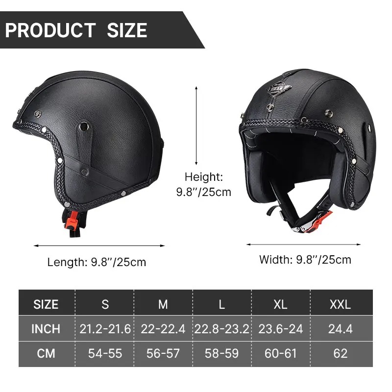 Casque de moto rétro KAESE Cla - Vintage Open Face Retro Helmet avis et prix
